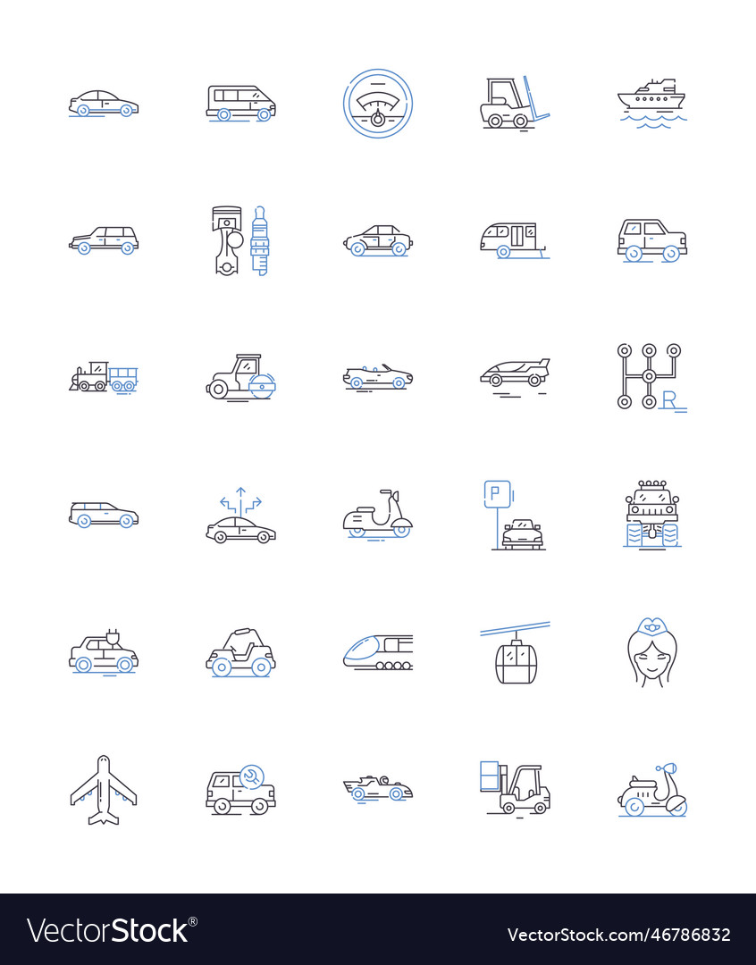 Shipping methods line icons collection courier