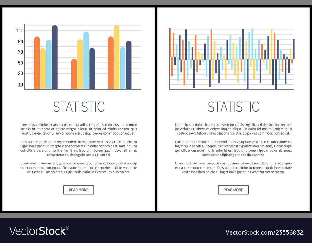 Statistic webpages and text data presentation vector image Statistic webpages and text data presentation