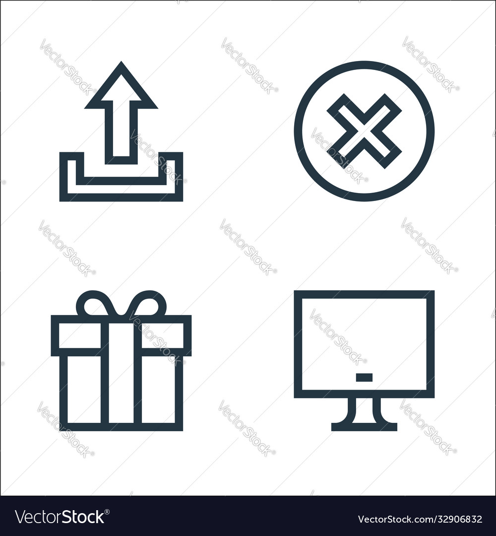 Web essentials line icons linear set quality vector image Web essentials line icons linear set quality