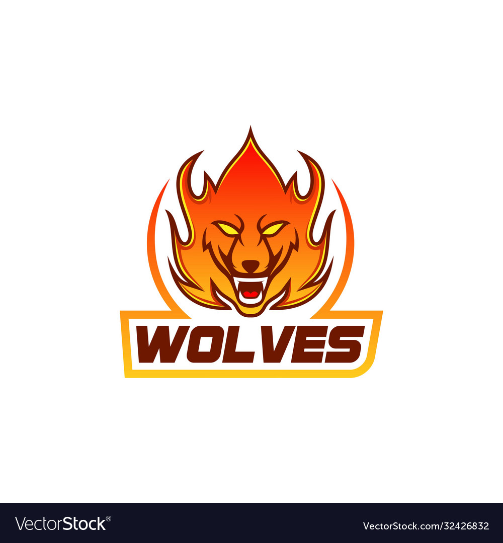 Wolves mascot logo design template