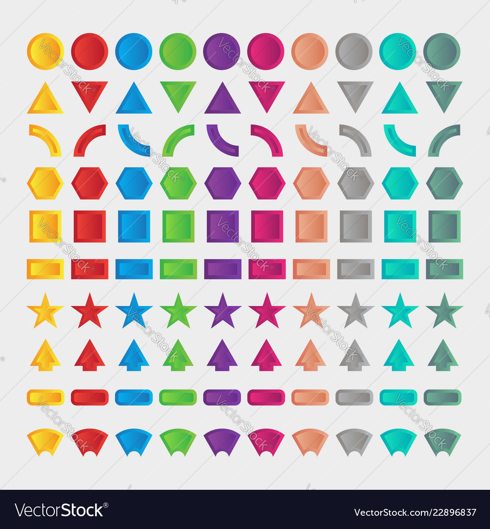 3d shape set Royalty Free Vector Image - VectorStock