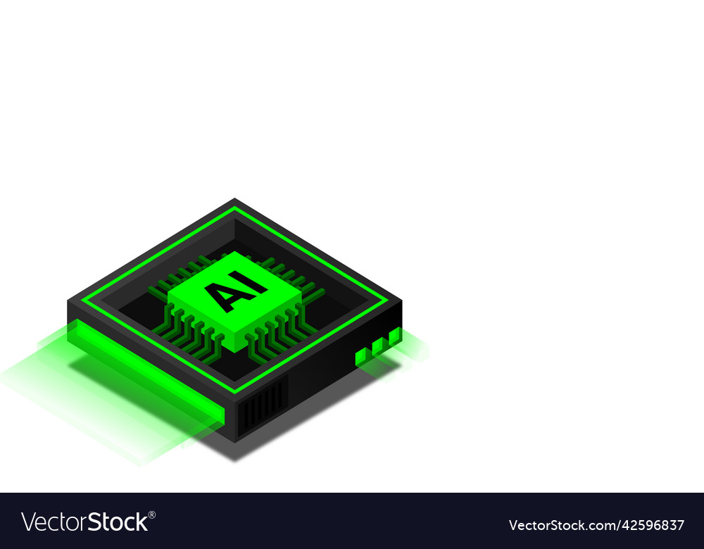 Artificial intelligence ai web banner isometric Vector Image Artificial intelligence ai web banner isometric