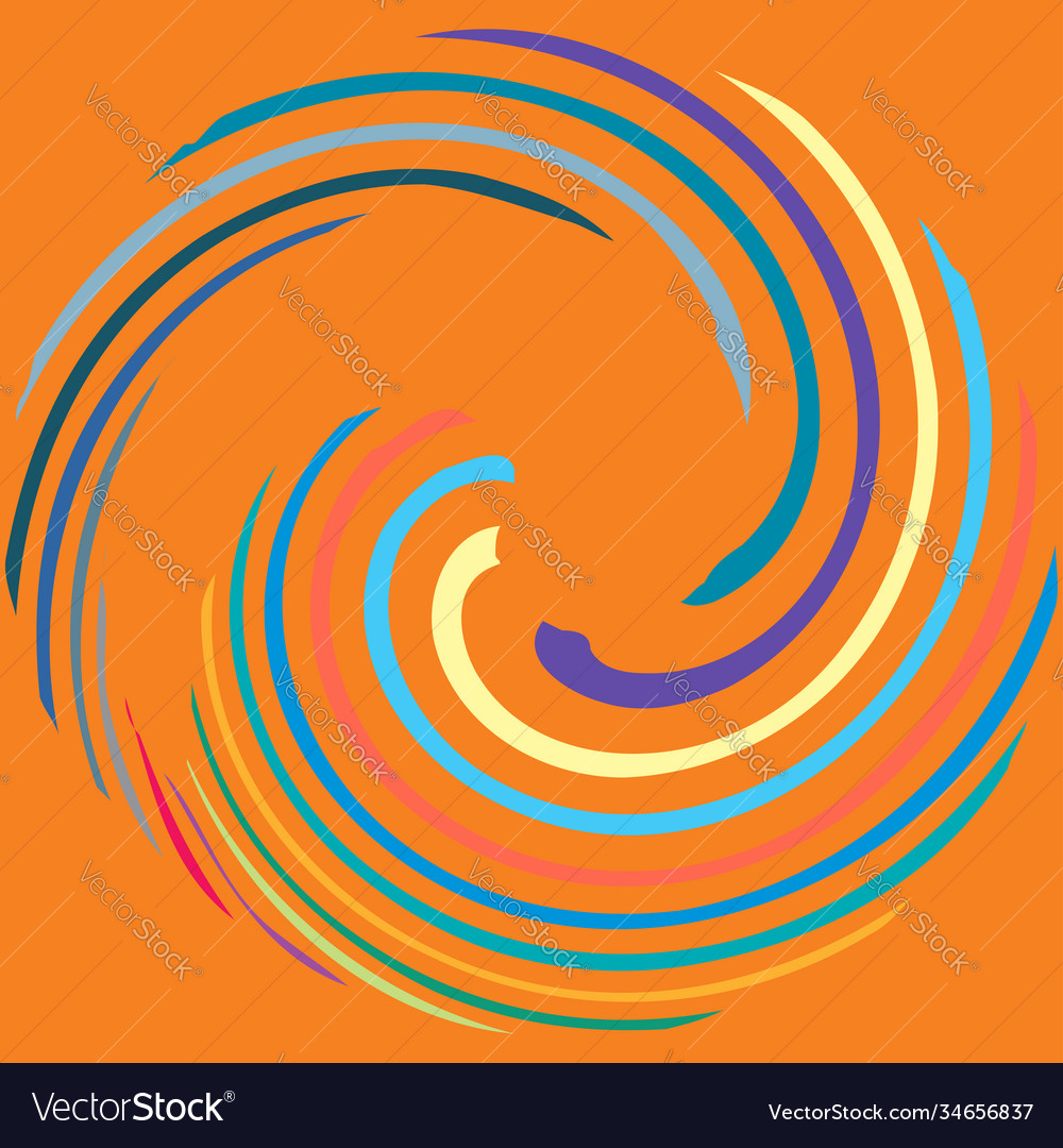 Circular spiral swirl twirl design element