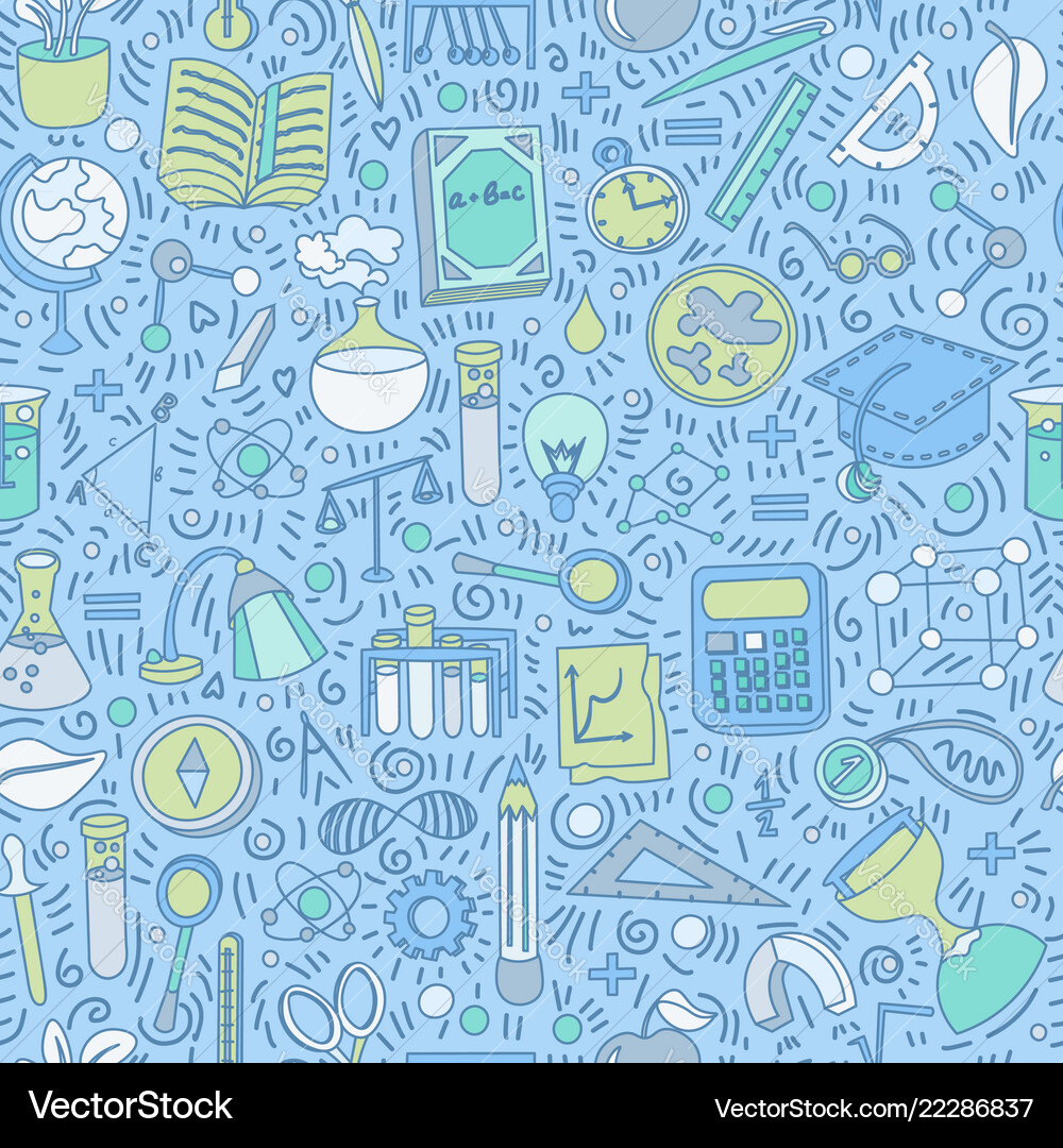 Colorful School Pattern Royalty Free Vector Image