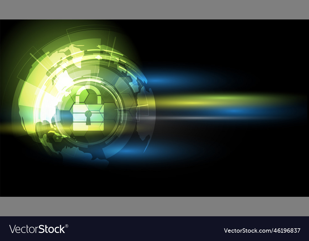 Cyber security and information or network vector image Cyber security and information or network