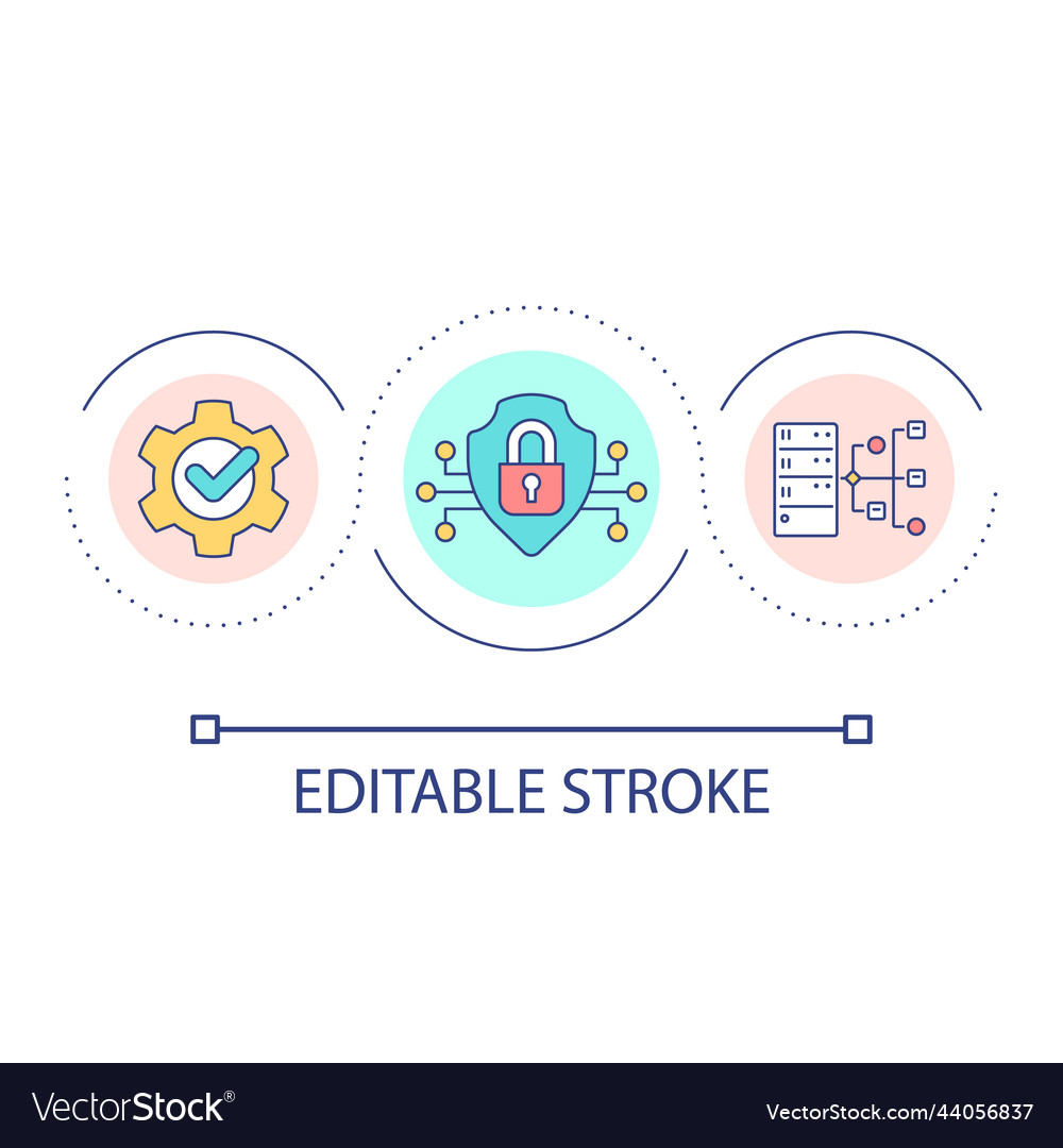 Database online security loop concept icon vector image Database online security loop concept icon