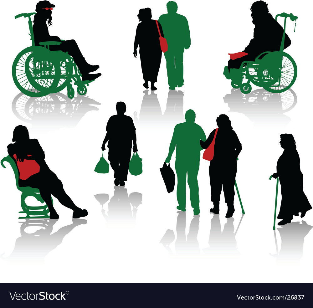 Elderly Individuals Silhouette