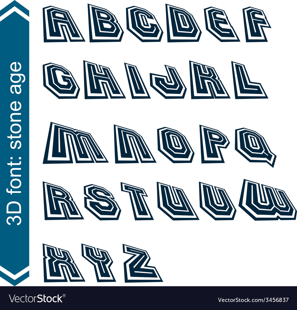 Headline retro style technical 3d font