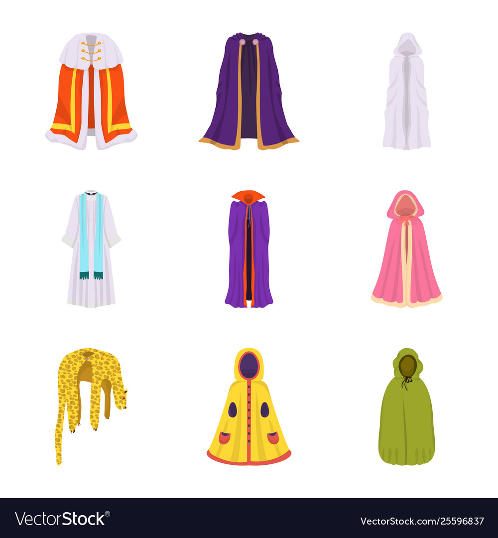 Isolated object cloak and clothes symbol set vector image Isolated object cloak and clothes symbol set