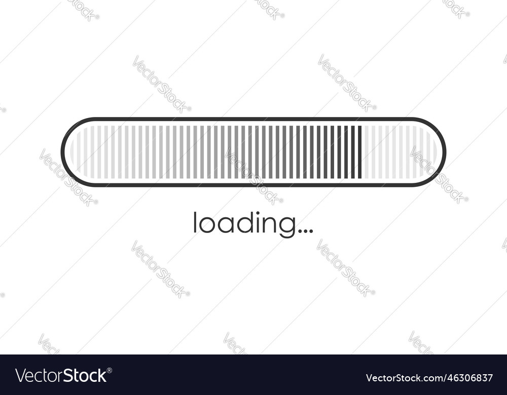 Loading bar icon in flat style progress indicator vector image Loading bar icon in flat style progress indicator