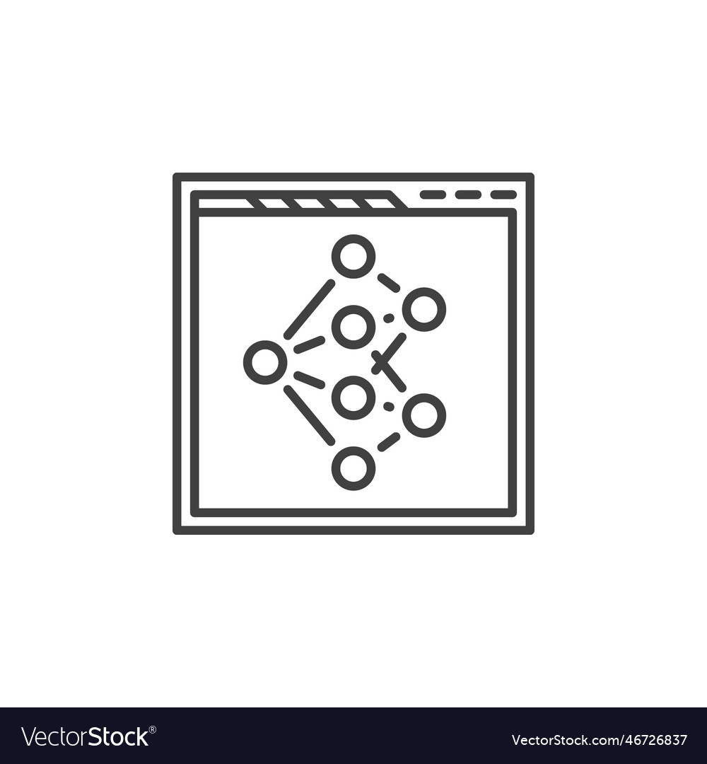Neural network in web browser concept line icon Vector Image Neural network in web browser concept line icon