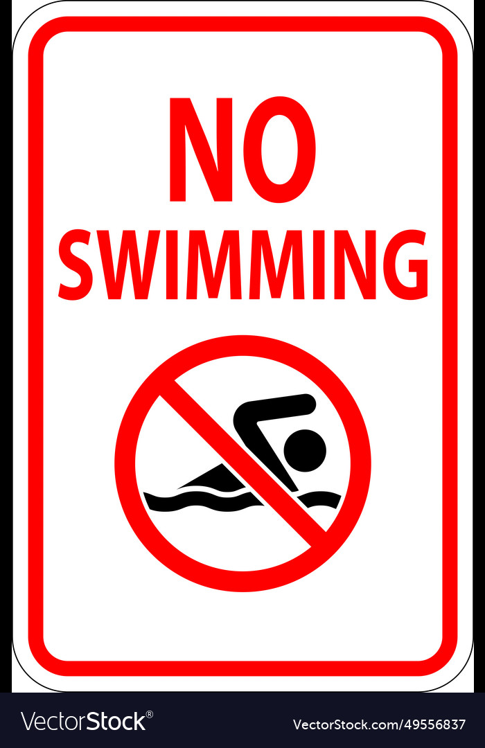 No swimming sign Royalty Free Vector Image - VectorStock