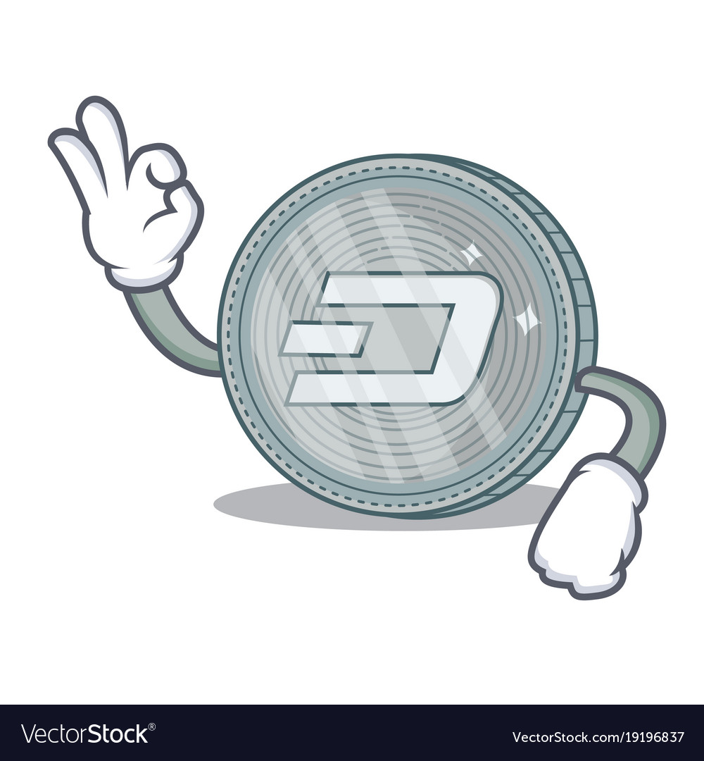 Okay dash coin character cartoon