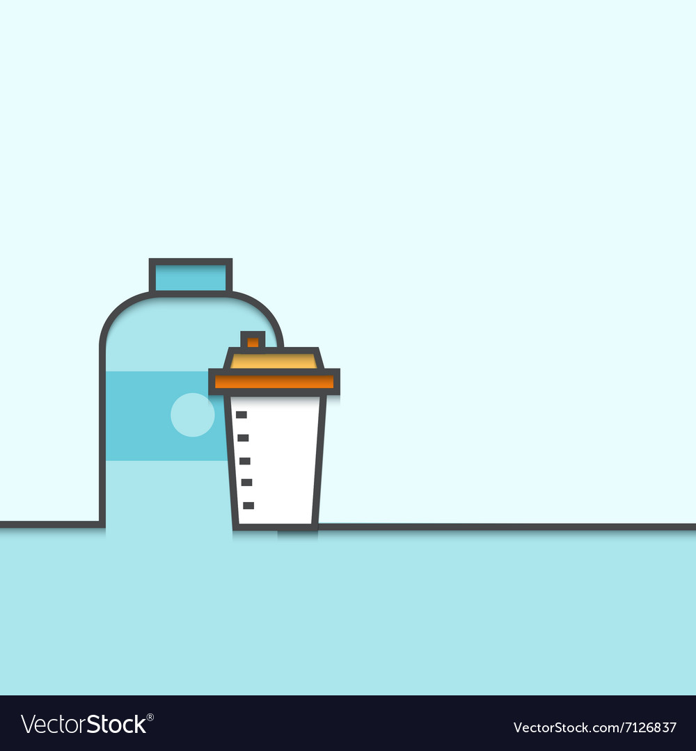 Outline flat design of sports nutrition