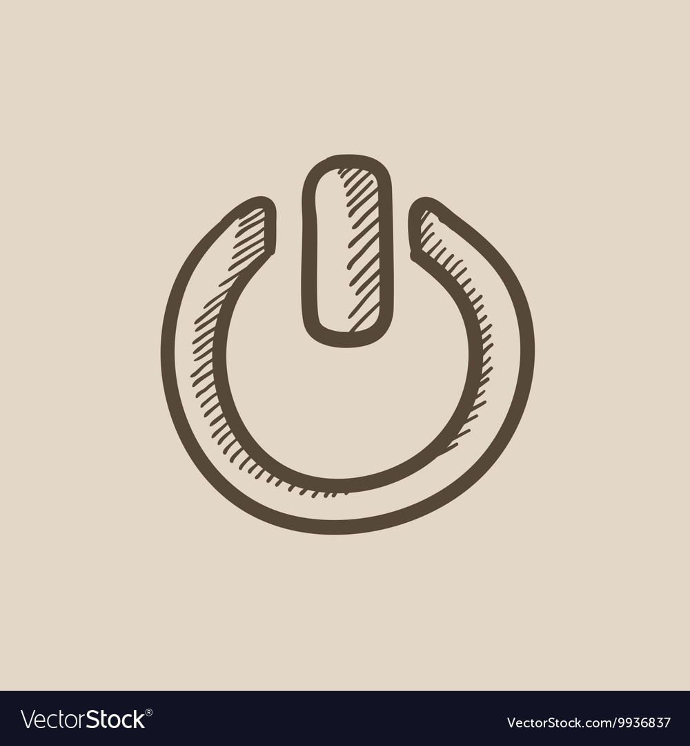 Power button sketch icon