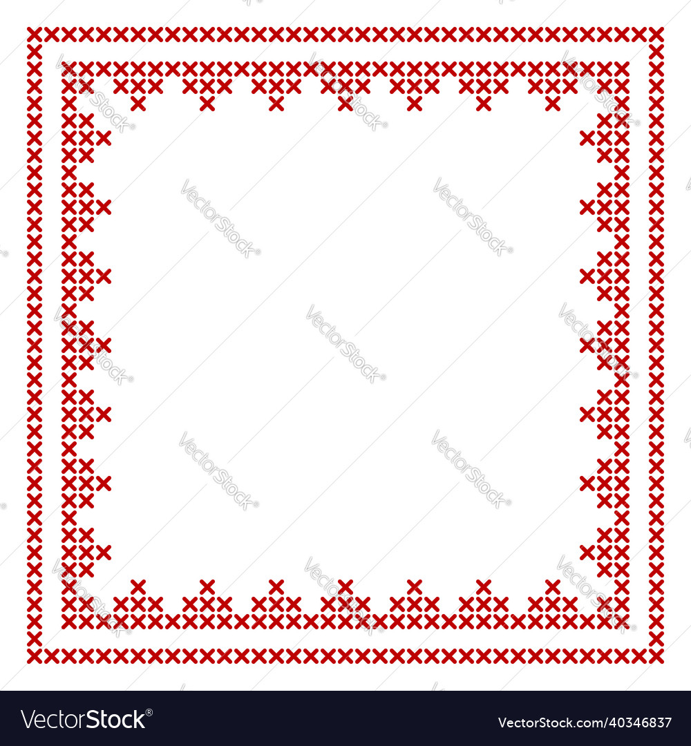 Red Cross Stitch Border Pattern