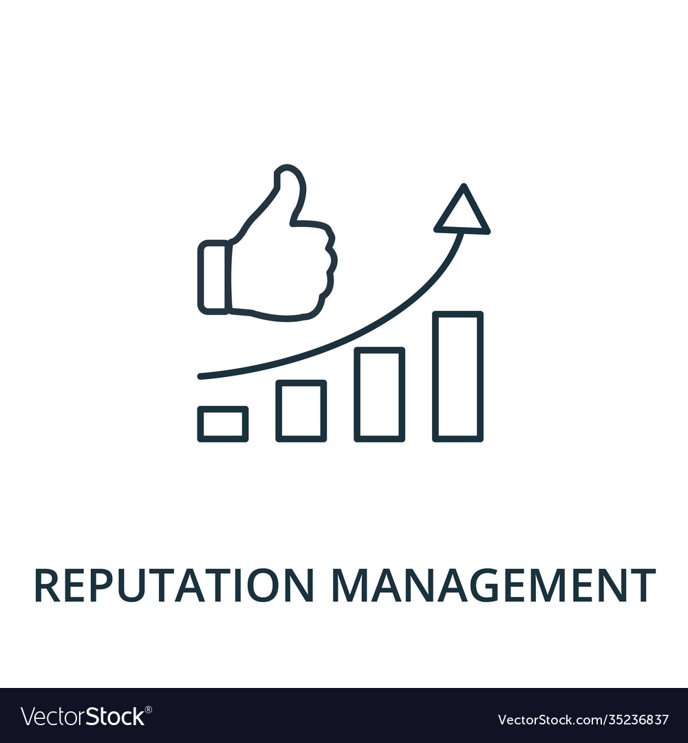 Reputation management icon line style element
