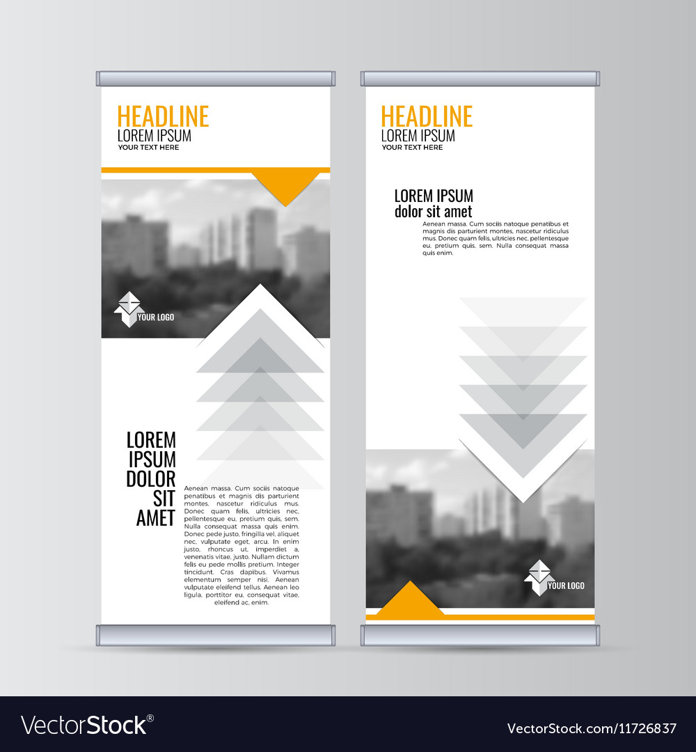 Roll up business banner design vertical template