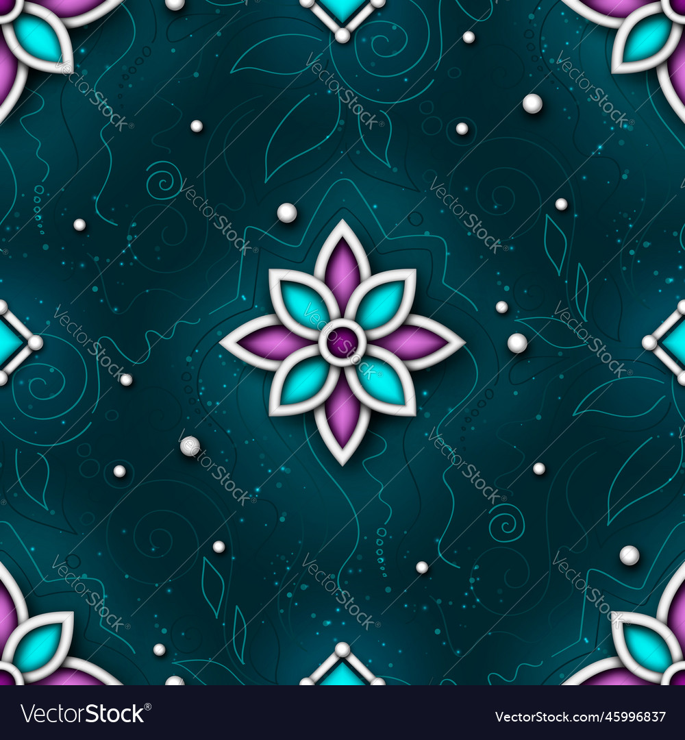 Seamless colorful aesthetic pattern with mystical