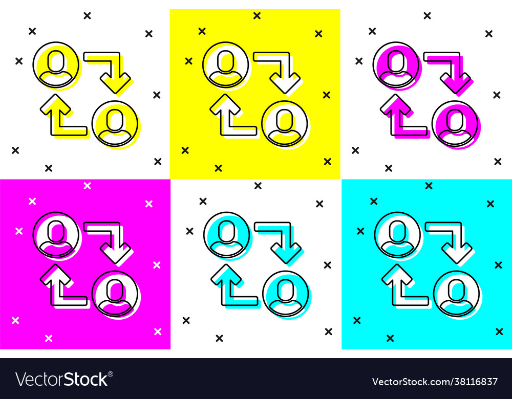 Set project team base icon isolated on color vector image Set project team base icon isolated on color