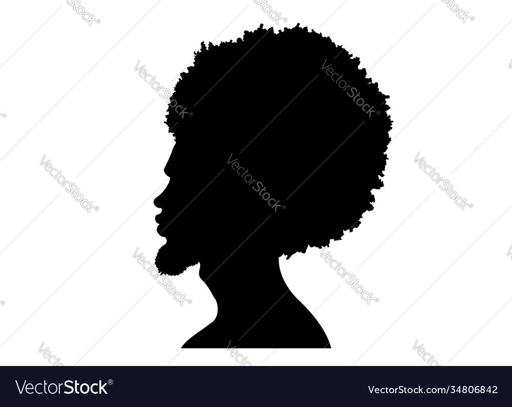 Black man portrait with afro curly design barber Vector Image