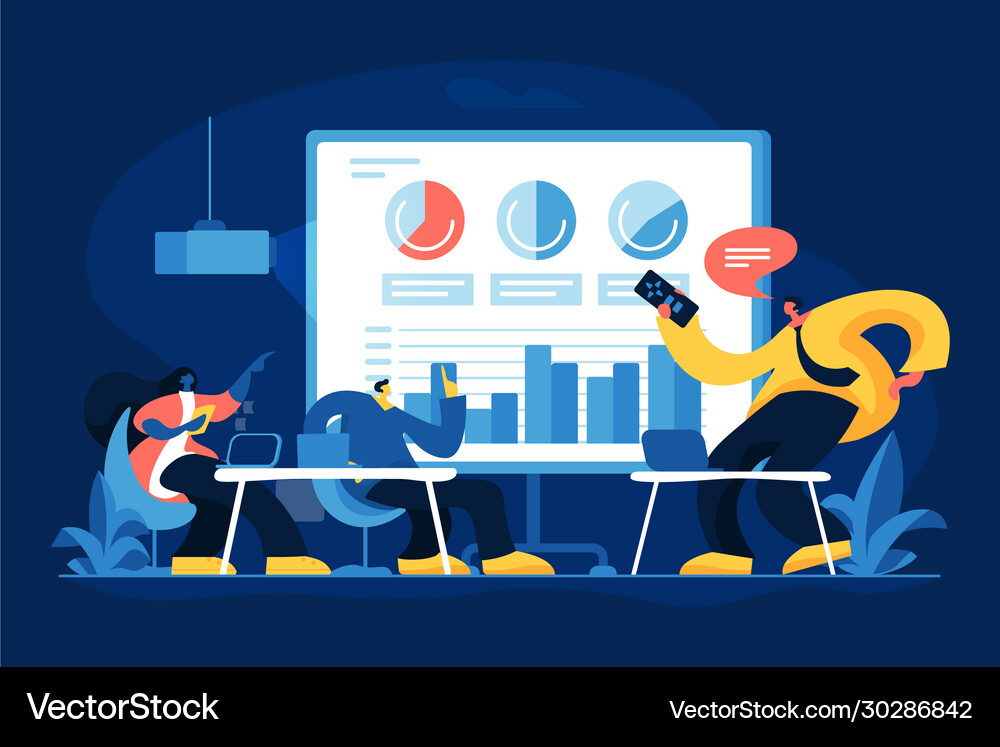 Business analytics flat Royalty Free Vector Image