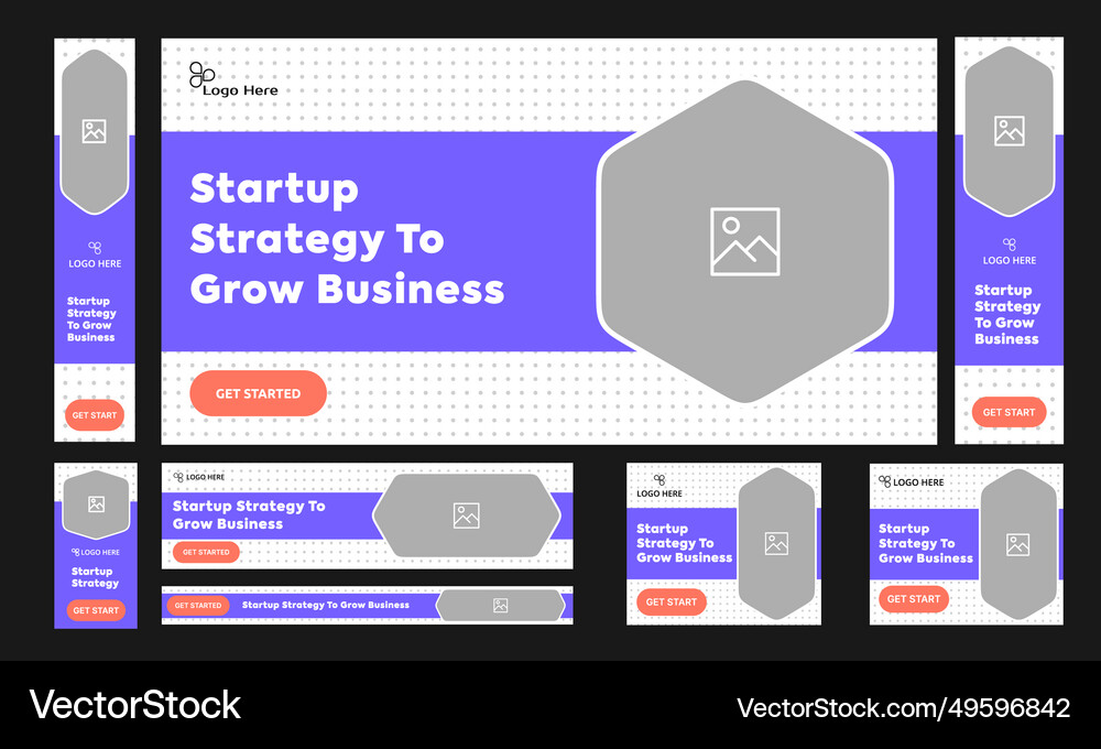 Customizable digital agency web set banner design Vector Image