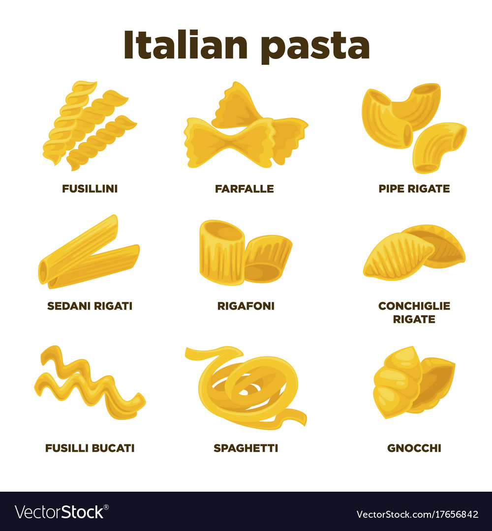 list of pasta shapes