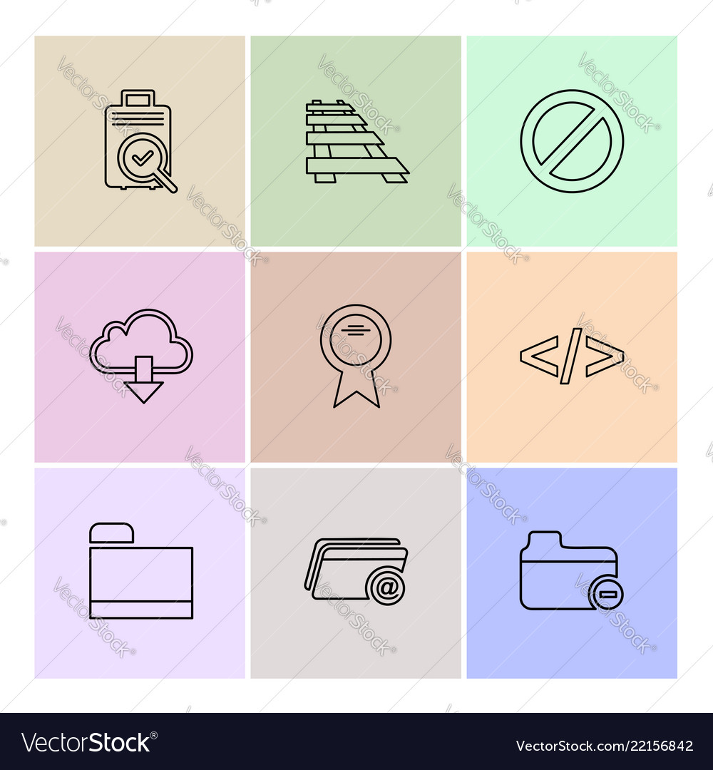 Folder files directory search code eps icons