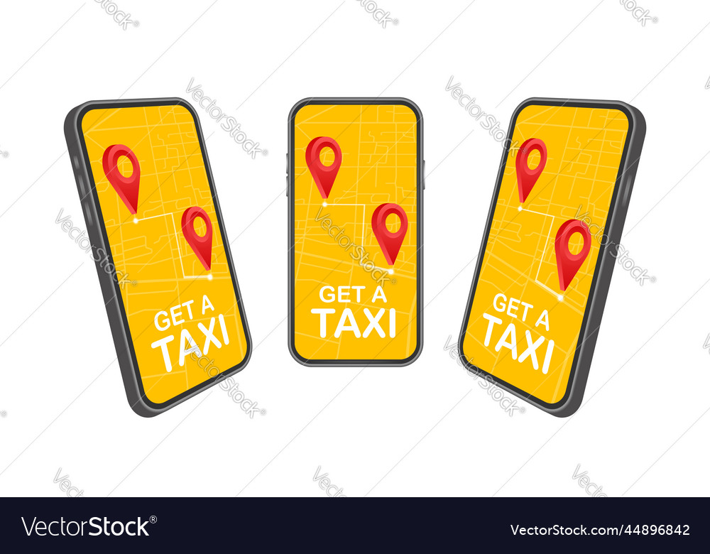 Erhalten Sie ein Taxi-Banner online mobile Anwendung vector image Erhalten Sie ein Taxi-Banner online mobile Anwendung