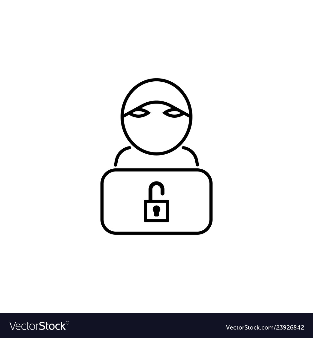 Hacker icon on white background can vector image Hacker icon on white background can
