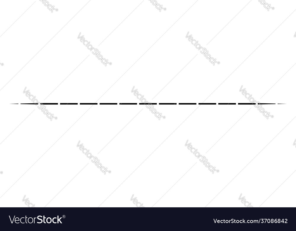 Horizontal gestrichelte Segmentlinien Designform vector image Horizontal gestrichelte Segmentlinien Designform