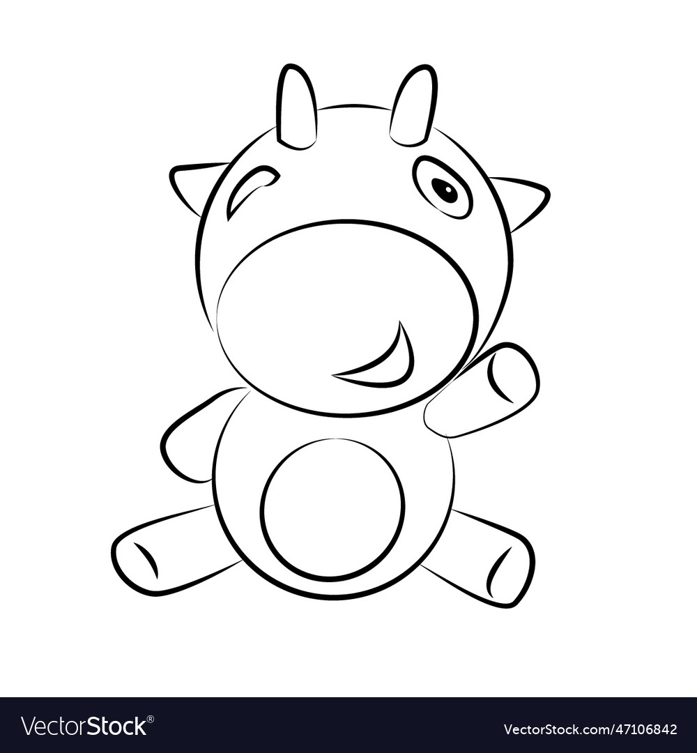 Line art of calf Royalty Free Vector Image - VectorStock