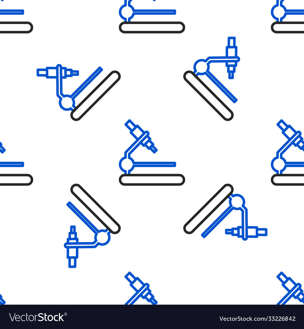Line microscope icon isolated seamless pattern
