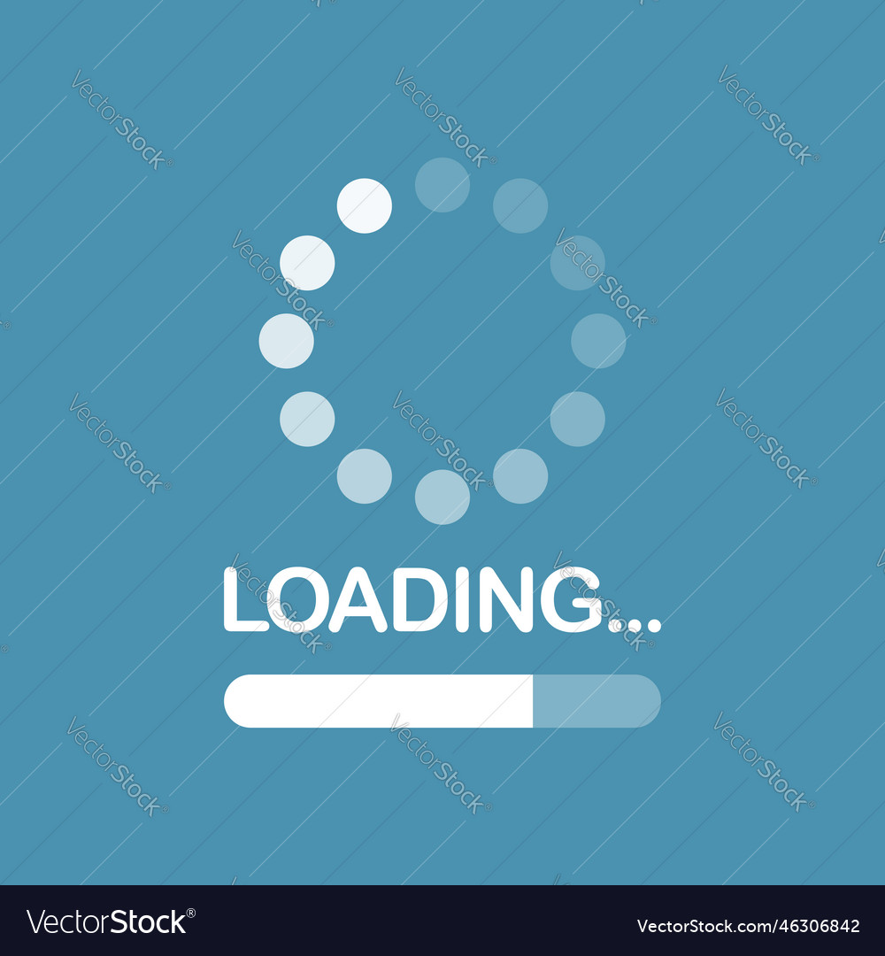 Loading bar icon in flat style progress indicator