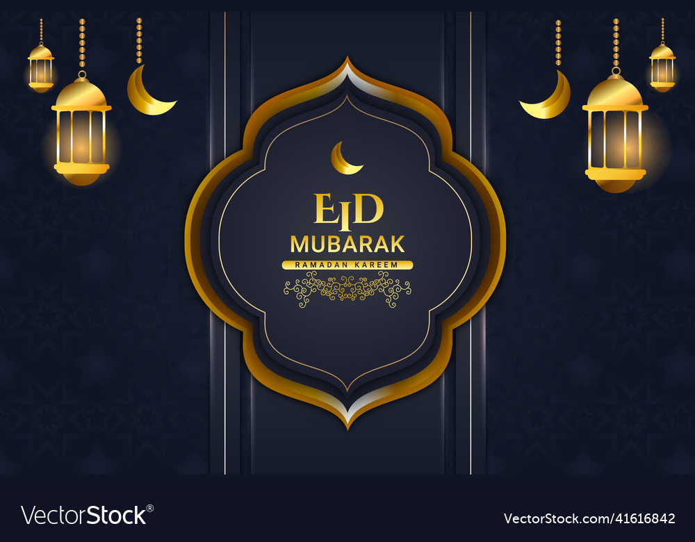 Luxury ramadan kareem background color navy Vector Image