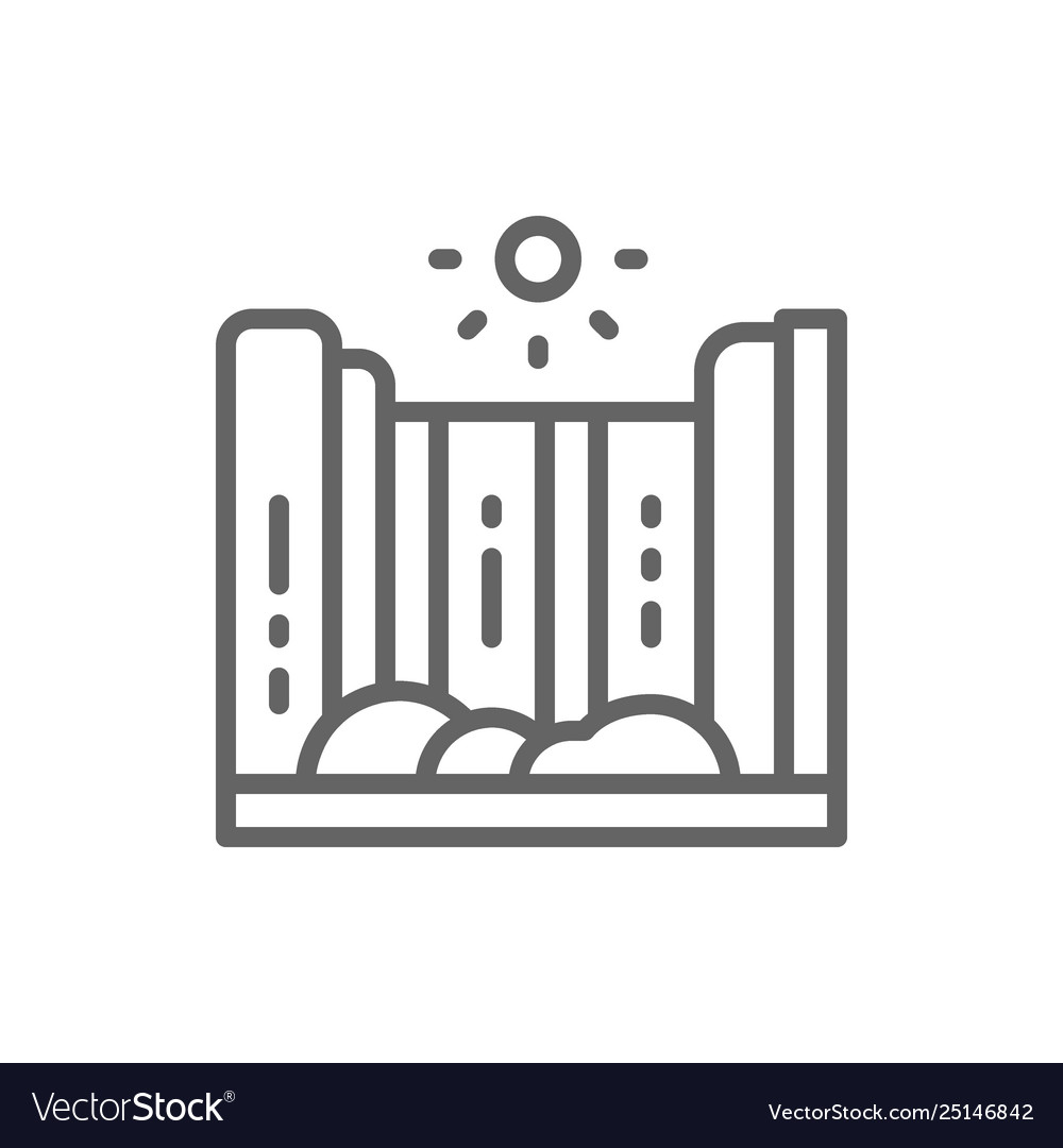 Mountain Waterfall Landscape Icon