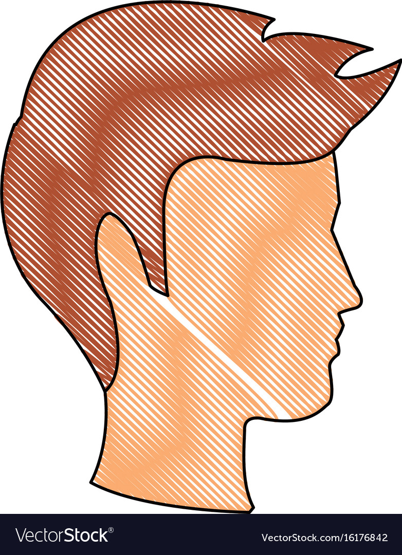 Profile man head character hairstyle