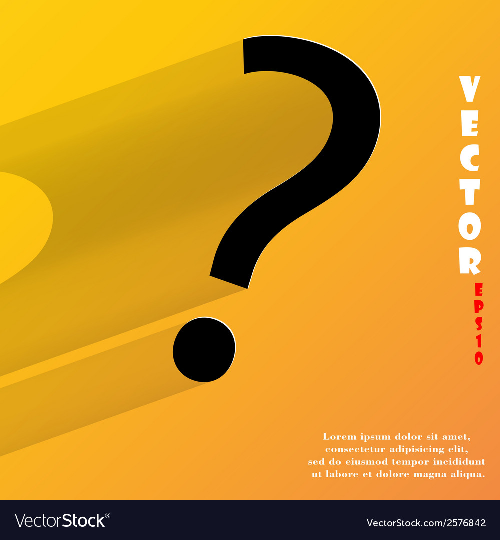 Question mark flat modern web button with long