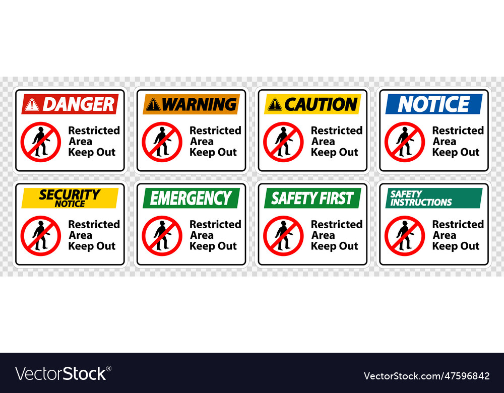 Restricted area keep out symbol sign isolate