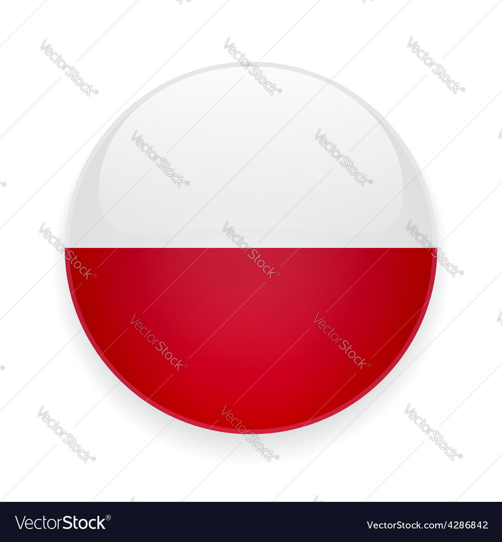 Round icon with flag of poland Royalty Free Vector Image