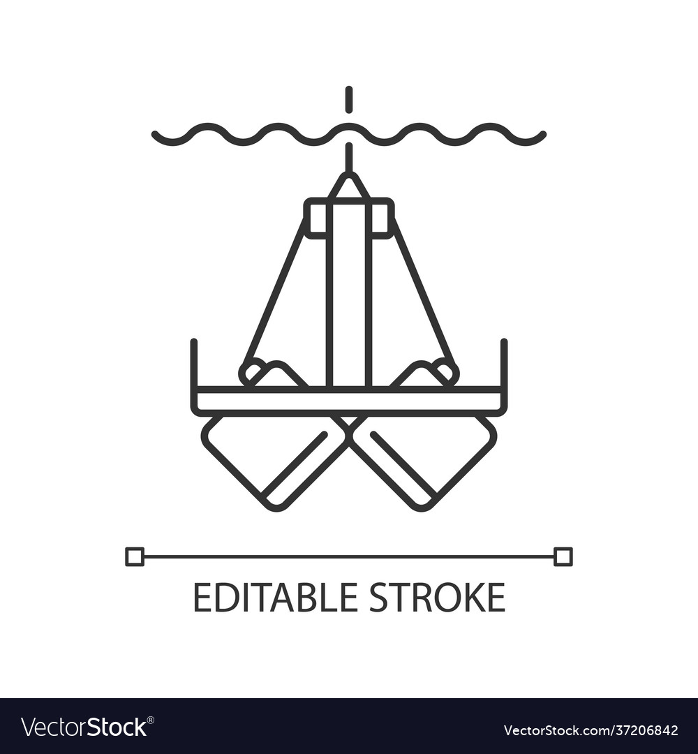 Sediment sampling linear icon vector image Sediment sampling linear icon