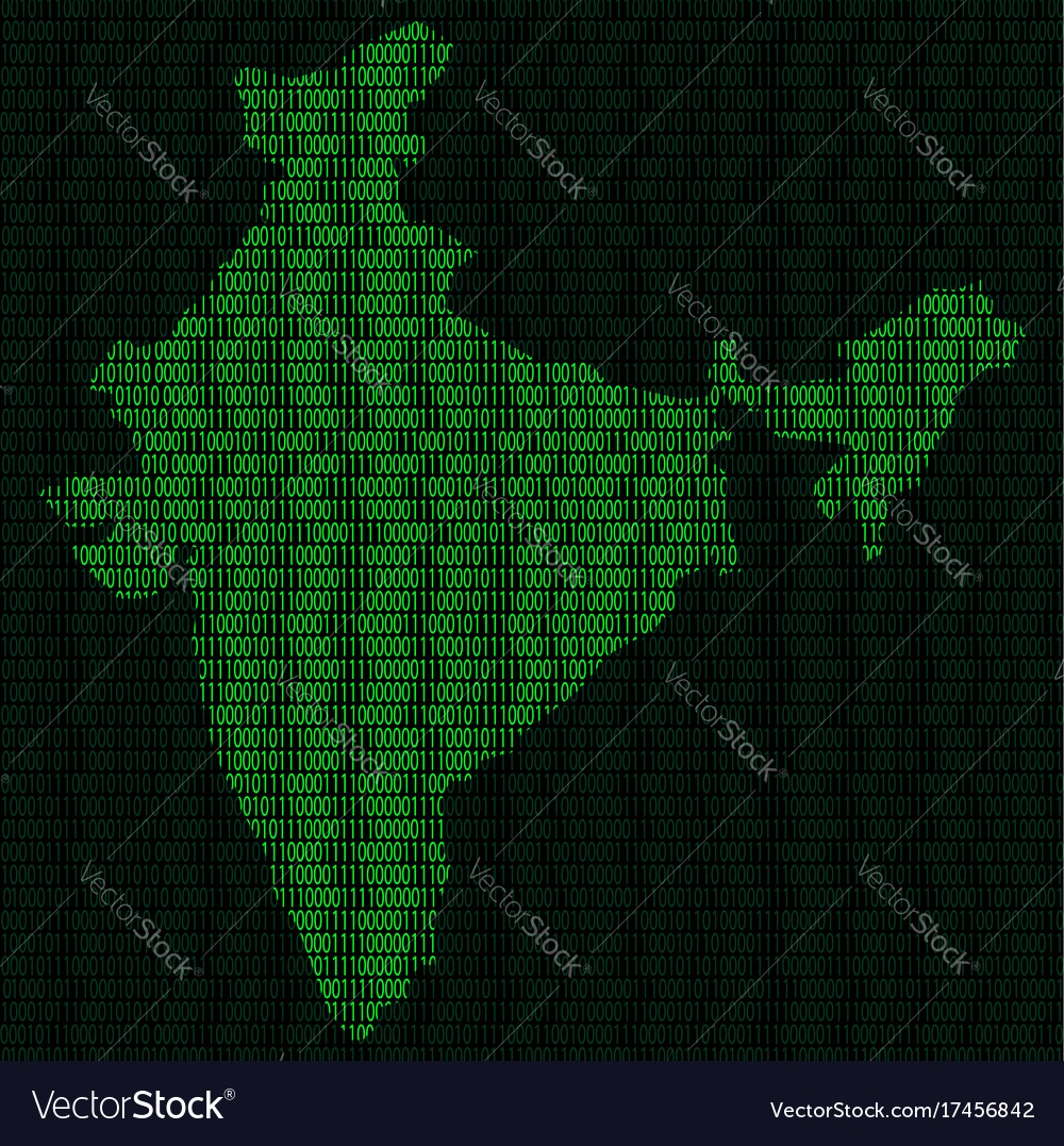 Silhouette of india from binary digits