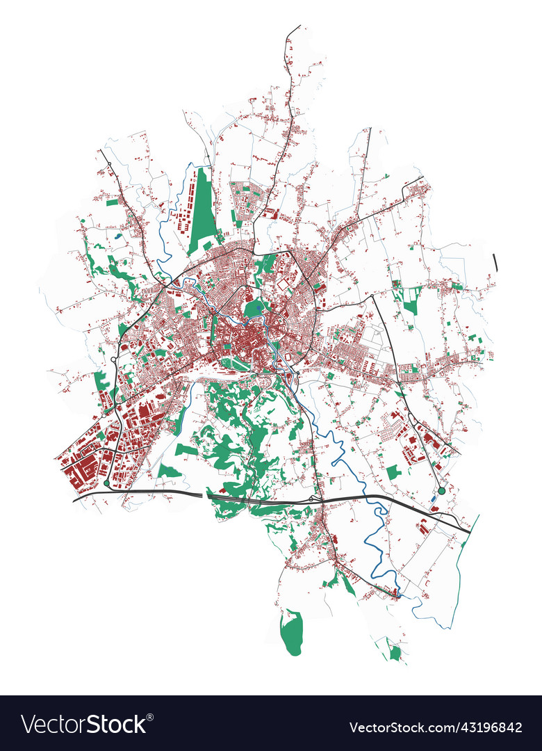 Vicenza map detailed of city vector image Vicenza map detailed of city