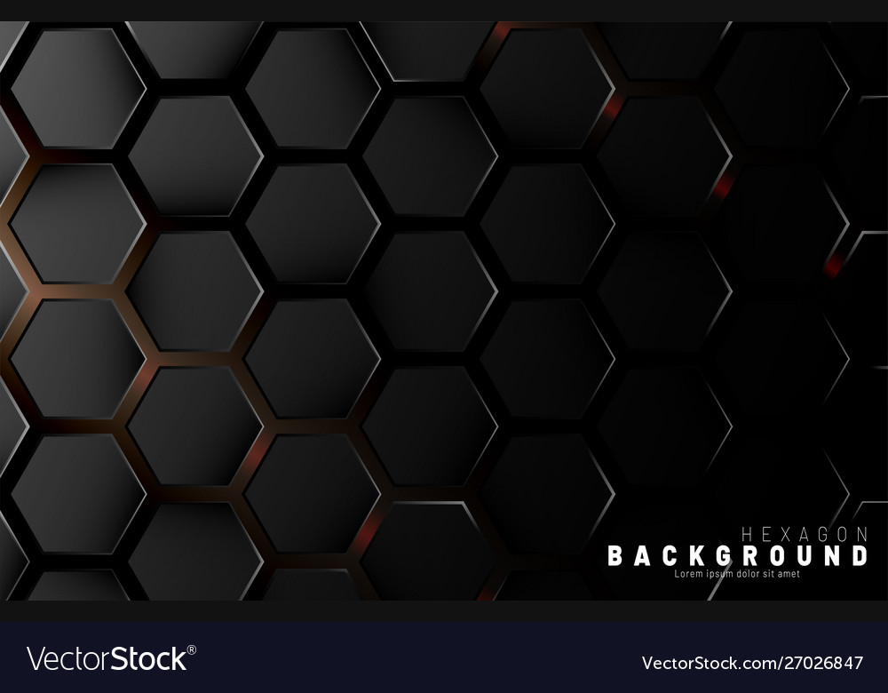 Abstract black hexagon pattern on a technology Vector Image Abstract black hexagon pattern on a technology
