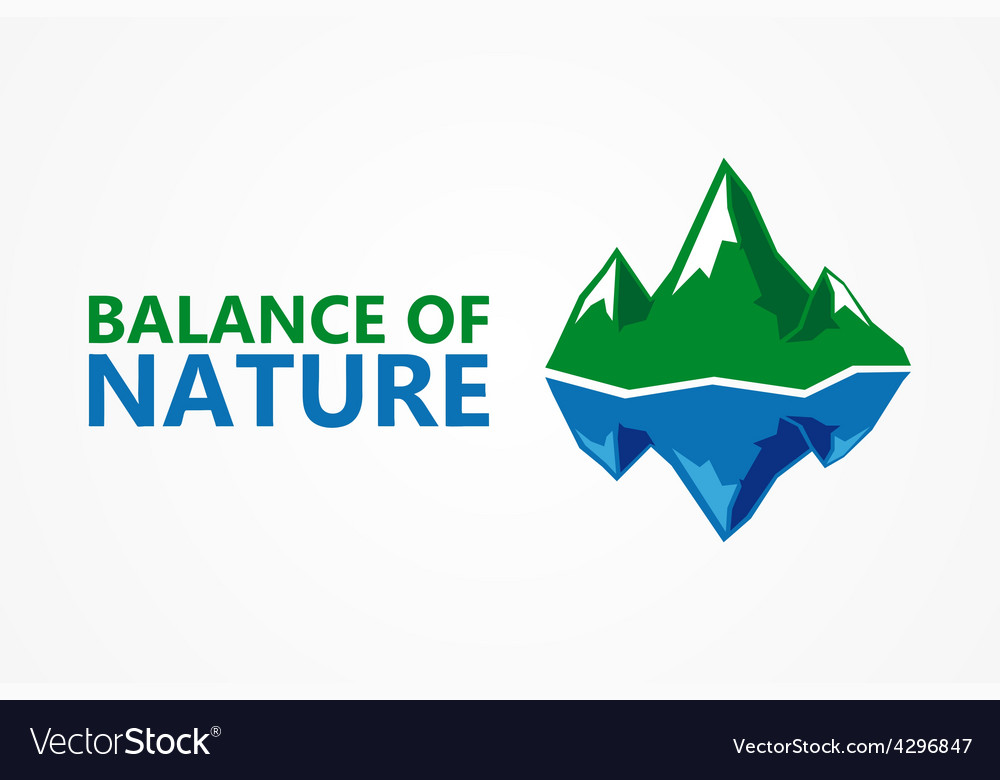 Balance of nature Mountain and iceberg Royalty Free Vector