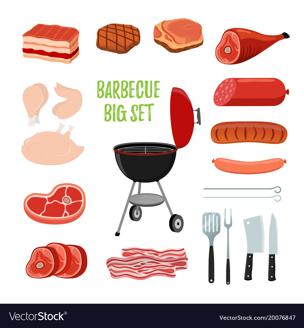 Barbecue set - different meat bbq stand