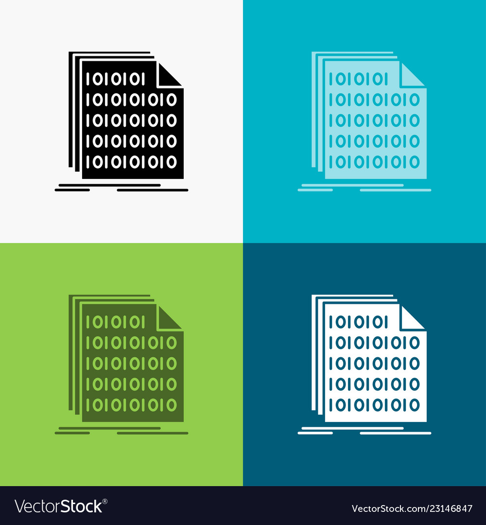 Binärcode-Kodierungsdaten-Dokument-Symbol über vector image Binärcode-Kodierungsdaten-Dokument-Symbol über