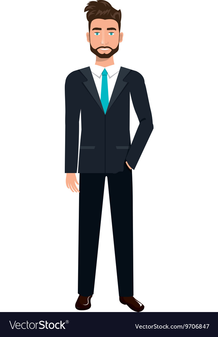 Businessman in elegant suit cartoon Royalty Free Vector