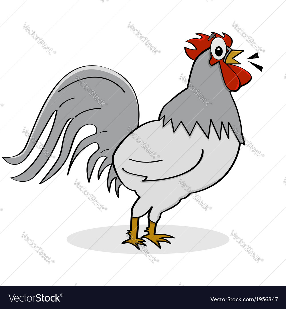 Cartoon Rooster Royalty Free Vector Image Vectorstock